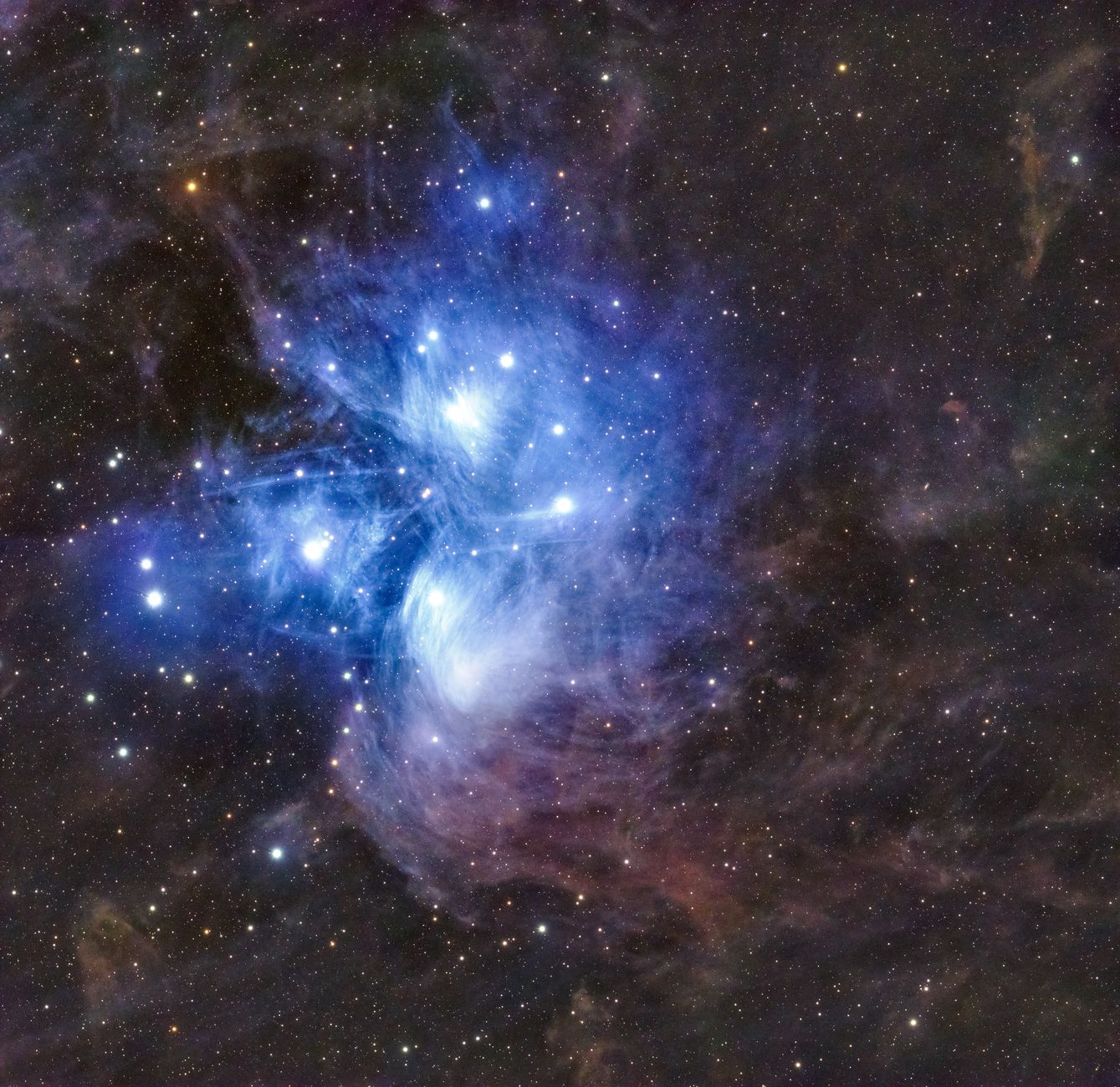stunning view of the pleiades star cluster