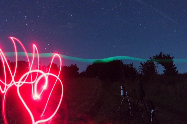 Séance de lightpainting après avoir observé la lune